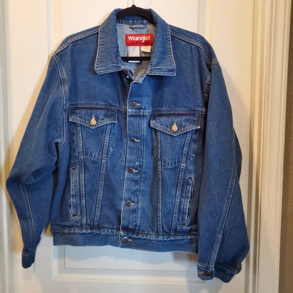 Vintage 90’s Wrangler Trucker Jean Jacket 100% cotton – Large - Picture 1 of 5